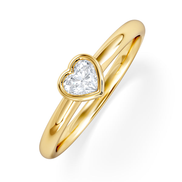 Horizon Heart Cut Lab Diamond Solitaire Ring 0.25ct H/SI in 9K Gold